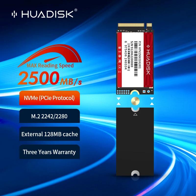 HUADISK  ָ Ʈ ̺, NVMe SSD 256G, 512G, M.2 PCIe3.0X4, 2500 MB/s, NVMe SSD 2242, 2280 ũ TLC, DIY PC ƮϿ